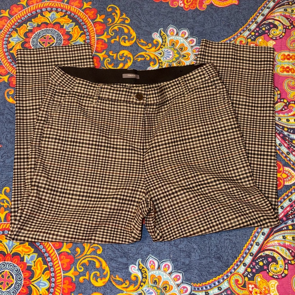 Maurices Black and Cream Gingham Pants
